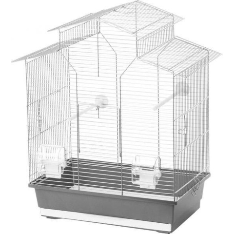 Interzoo vogelkooi Iza 2 zilver/grijs - Gebr de boon