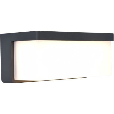 Lutec Zelna - Hybride Buiten Wandlamp - 19,3 X 8,5 X 9,6 Cm - 9W LED Incl. - IP44 - Donker Grijs