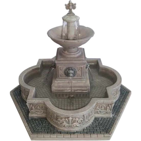 Modular plaza-fountain with 4.5v adaptor - Lemax
