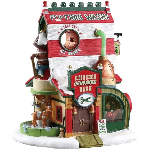 Reindeer grooming barn b/o (4.5v) - Lemax