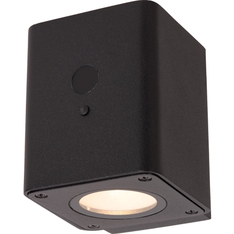Lucide Ramin - Buiten Wandlamp Met Dag- Nachtsensor Op Zonne-energie - 12,2 X 8,8 X 10,5 Cm - 1W Dimbare LED Incl. - IP54 - Zwart
