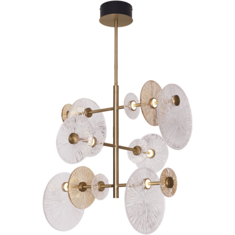 Maxlight Allure - Hanglamp - Ø 60 X 105 Cm - 14 X 3W LED Incl. - Mat Goud