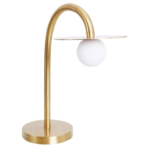 Maxlight Enigma - Tafellamp - 39 X 45 Cm - 2W LED Incl. - Geborsteld Goud