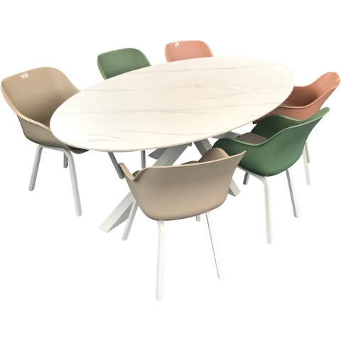 Hartman dining set tafel xander 6x soleil stoel - Driesprong collection