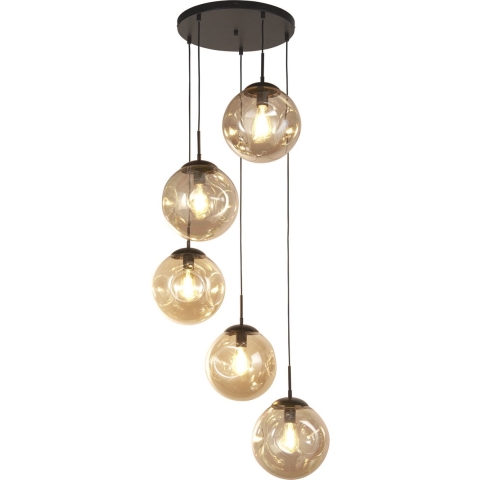 Searchlight Punch - Hanglamp - Ø 61 X 152 Cm - Zwart En Champagne