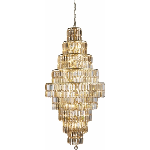 Searchlight Empire - Luster - Ø 60 X 200 Cm - Satijn Messing En Champagne