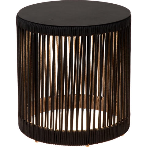 Lucide Pingi - Oplaadbare Vloerlamp - Ø 33,5 X 36,5 Cm - 3 Stappen Dimbaar - IP44 - Zwart