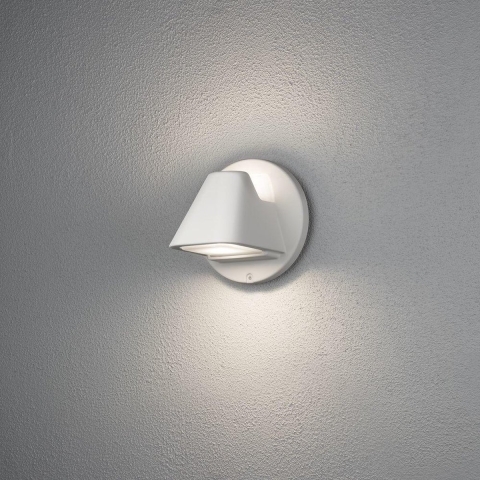 Konstsmide Hild - Buiten Wandlamp - 20 X 18,5 X 20 Cm - 10W LED Dimbare Incl. - IP44 - Wit