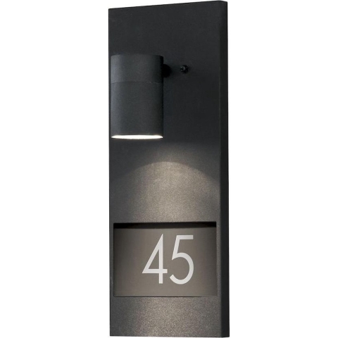 Konstsmide Modena House Number - Buiten Wandlamp - 16 X 11 X 41 Cm - IP44 - Zwart