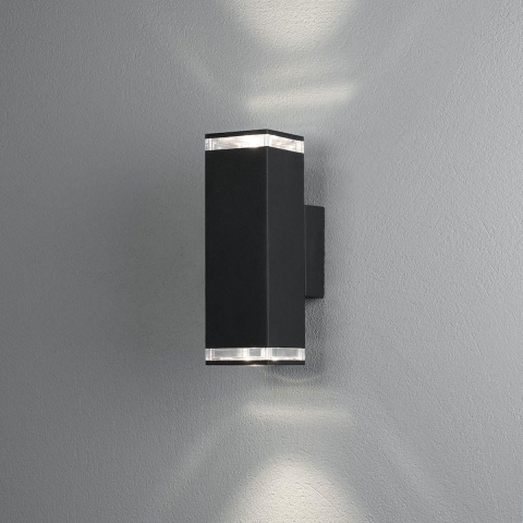 Konstsmide Pollux - Buiten Wandlamp - 7,5 X 11,5 X 23,5 Cm - IP44 - Zwart