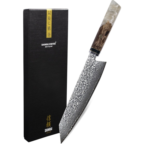 Diamond Octagon Damascus Kiritsuke mes 23 cm - Special Edition