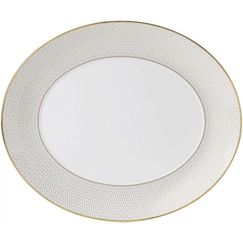 WEDGWOOD - Gio Gold - Ovale serveerschaal 33cm