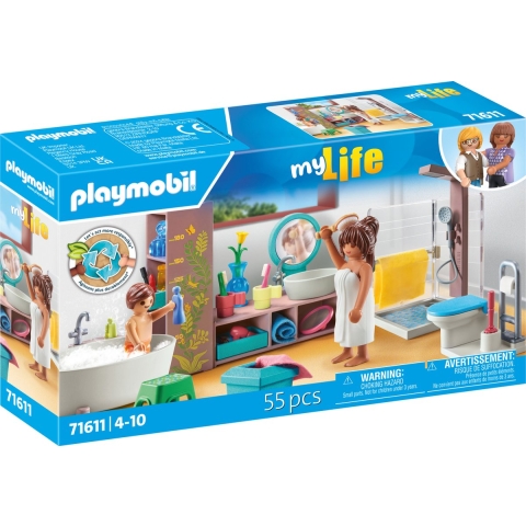 Playmobil My Life - Badeværelse - 71611 - 55 Onderdelen - Playmobil - OneSize - Speelgoed