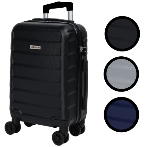 Cabine handbagage reis trolley koffer - zwenkwielen - 52 x 34 x 20 cm - 30 liter - zwart -
