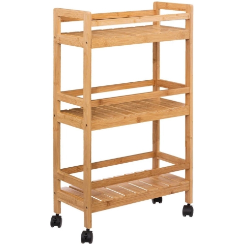 Keukentrolley - bruin - bamboe hout - 80 x 45 x 22 cm - keukenkast -