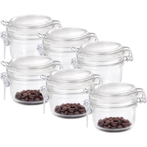 Voorraad/weckpot - 6x - transparant - glas - 8 x 7 cm - 125 ml - Bormioli Rocco -