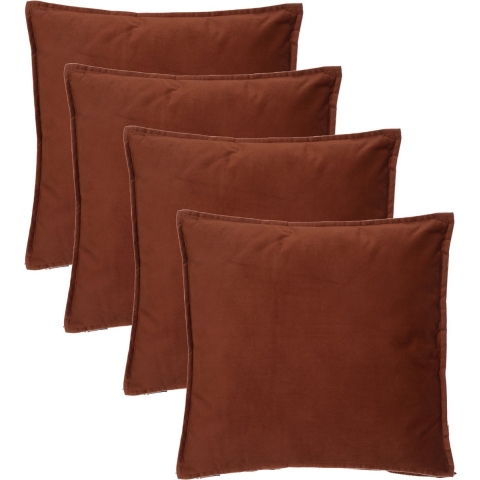 Bank/sierkussens Sophia - 4x stuks - 55 x 55 cm - polyester met rits -