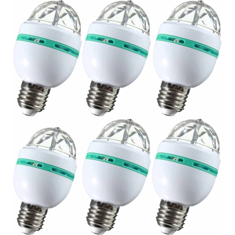 Pakket van 6x stuks disco lampen/lichten E27 fitting 30 effecten -