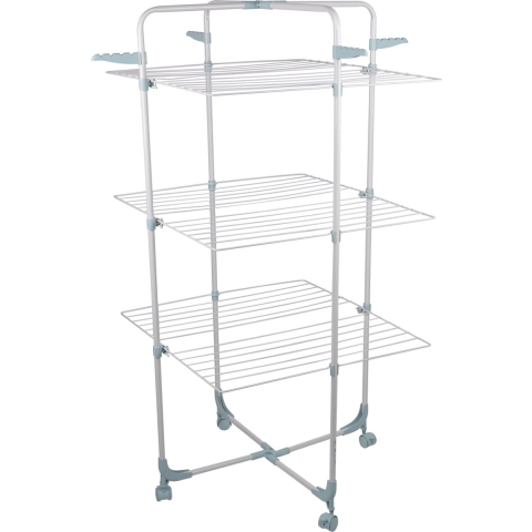 Wasrek/droogrek - zilver - metaal - 68 x 68 x 134 cm - staand -