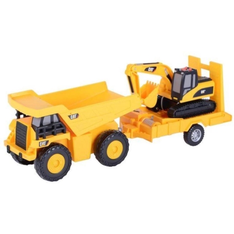 Cat Kiepwagen + Trailer met Graafmachine