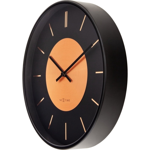 NeXtime NE-3535CO Wandklok Retro II 25cm Zwart/koper Metaal