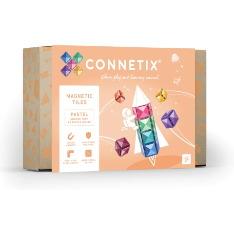 Connetix Vierkanten Pastel 40 stuks