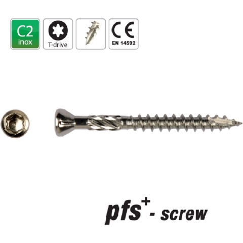 pgb-Europe PFS+ | RVS Hardhoutschroef VZK-T Ø 5,00x60 C2 T-25 | 200 st - PFWHTGC00005000602