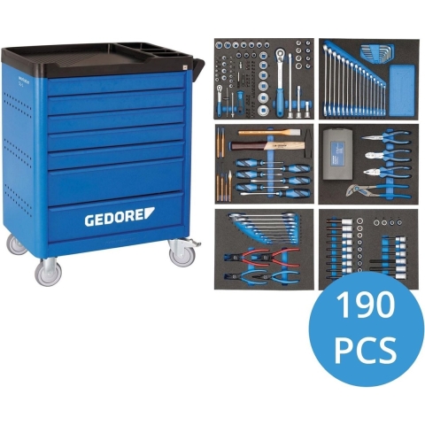 Gedore 2005-TS-190 | gereedschapwagen 2005 0511 + gereedschapset TS 190 | 190 delig - 2980290