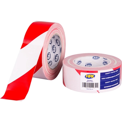 HPX Safety textile tape | Wit/Rood | 48mm x 25m - RS4825 | 30 stuks RS4825