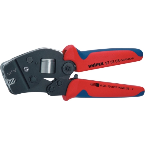 Knipex Zelfinstellende krimptang voor adereindhulzen gebruineerd | 190 mm - 975308