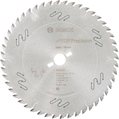 Bosch Accessoires Cirkelzaagblad Top Precision Best for Wood 300 x 30 x 3,2 mm, 48 1st - 2608642114