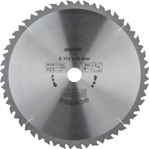 Wolfcraft HM Cirkelzaagblad | 28 td | Ø315 x 30 x 3,2mm | 1 stuk - 6742000