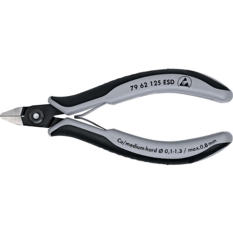 Knipex Precisie elektronica-zijsnijtang ESD gebruineerd 125 mm - 7962125ESD