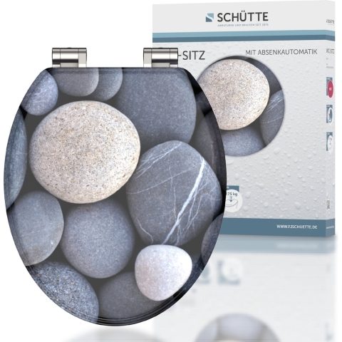Schutte MDF WC-bril GREY STONE met soft-close
 - 80130 80130