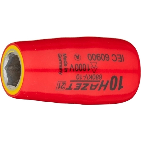 HAZET Dopsleutel · geïsoleerd 880KV-10 · 3/8 inch (10 mm) vierkant hol · Buiten-zeskant-tractieprofiel · SW 10 mm
