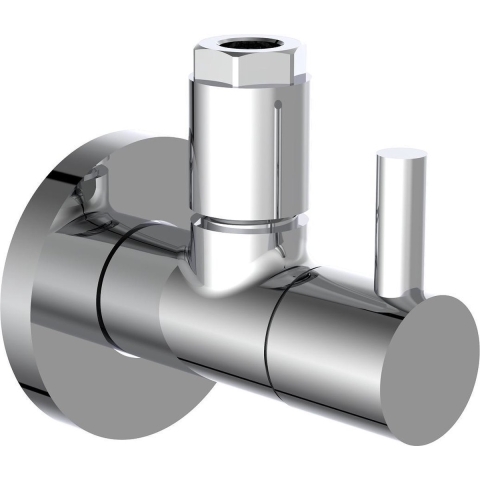 Schutte Design Hoekstopkraan van Messing | 1/2" x 3/8" of 10 mm | met Rozet | chroom - 98166110 - 98166110