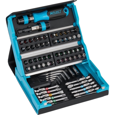HAZET SmartCase bitset 2200SC-1 | 1/4 inch (6,3 mm) zeskant massief | Sleufprofiel, Kruiskop profiel PH, Pozidriv-profiel PZ | 69-delig | 1,5-6 |