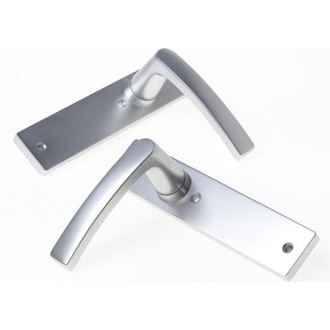 Nemef 3251 B Beslag kortschild rechthoekig | Blok kruk-kruk | beslagset | geveerd | krukstift 8mm | F1 aluminium | Blind-blind - 9325102000