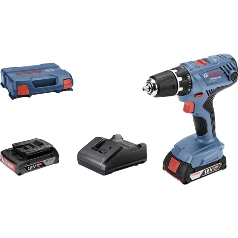 Bosch Blauw GSR 18V-21 Professional | Accu Schroefboormachine | L-Case | GBA 18V 2.0Ah - 06019H100A