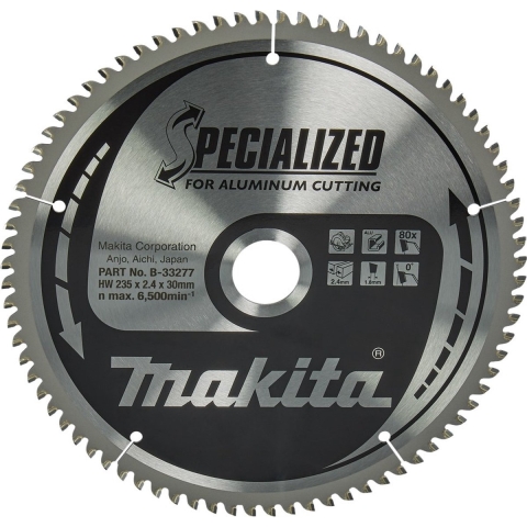 Makita Accessoires Cirkelzaagblad | Aluminium | 235X30X2,4 80T 0G - B-33277
