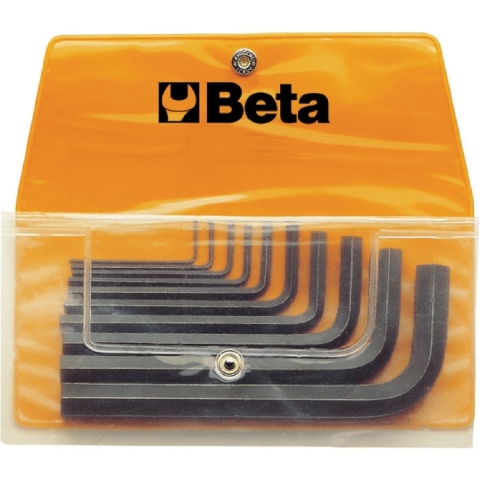 Beta 10-delige set haakse inbussleutels gebruneerd (art. 96N) in etui 96N/B10 - 000960650