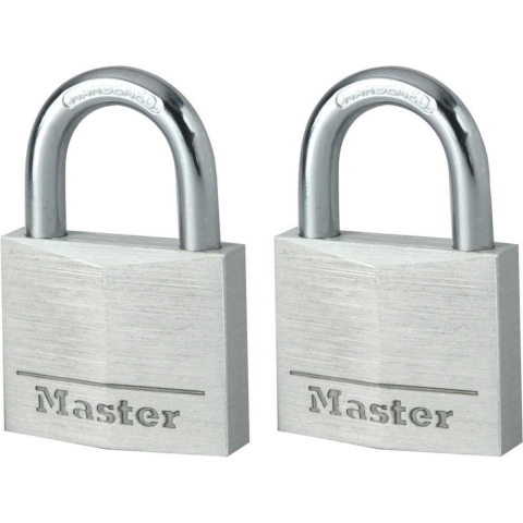 Masterlock 2 x 40mm - 21mm hardened steel shackle, 6mm diam. - double locking - 4 - 9140EURT