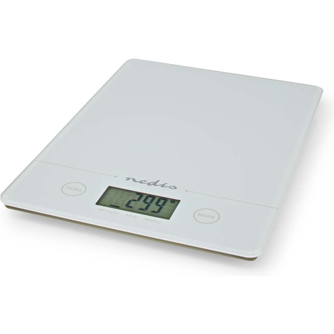 Nedis Keukenweegschaal | Digitaal | Glas / Kunststof | CR 2032 Batterij | Wit - KASC620WT