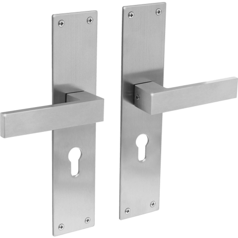 Intersteel Deurkruk Amsterdam met schild 250x55x2mm rvs geborsteld