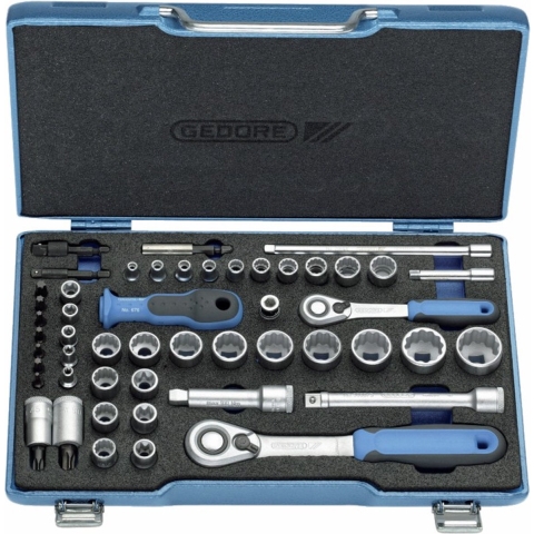 Gedore 2075695 2075695 Dopsleutelset Metrisch 3/8 (10 mm), 1/4 (6.3 mm) 50-delig