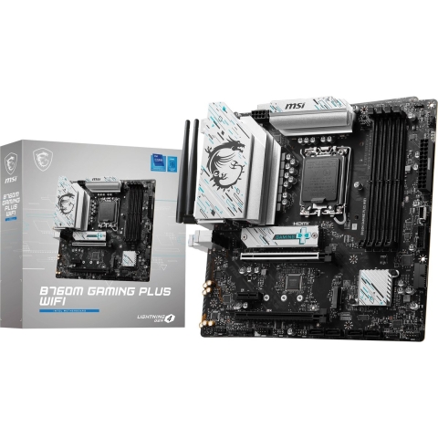 MSI B760M Gaming Plus Wifi Moederbord Socket Intel LGA 1700 Vormfactor Micro-ATX Moederbord chipset Intel® B760