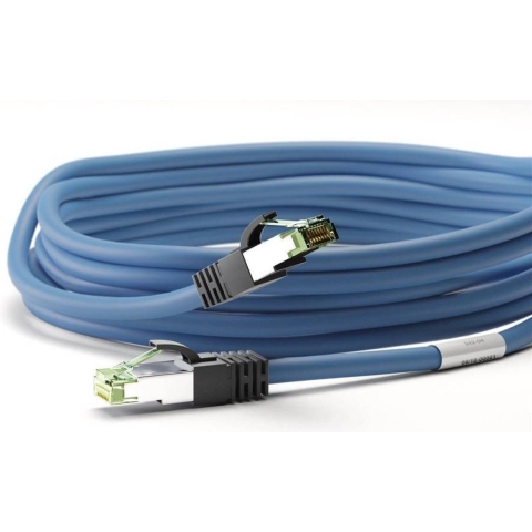 LogiLink CQ8096S RJ45 Netwerkkabel, patchkabel CAT 8.1 S/FTP 10.00 m Blauw Halogeenvrij 1 stuk(s)
