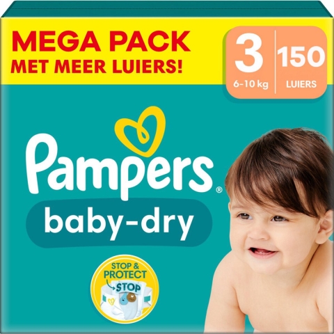 Pampers Baby Dry Luiers Maat 3 (6-10 kg) 150 stuks