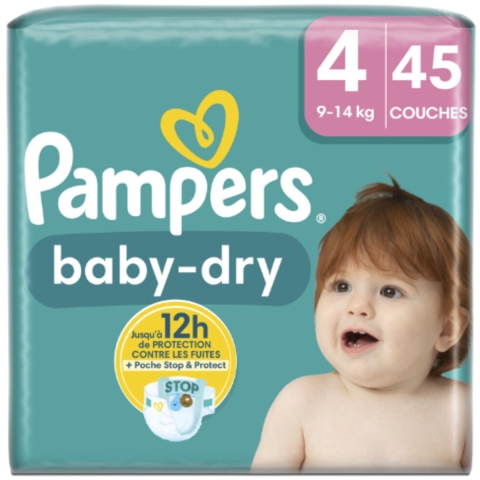 2x Pampers Baby Dry Luiers Maat 4 (9-14 kg) 45 stuks