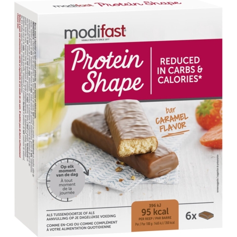 3x Modifast Protein Shape Reep Chocolade-Karamel 6 x 27 gr